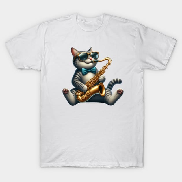 Jazz Cat T-Shirt by GalaxyGraffiti